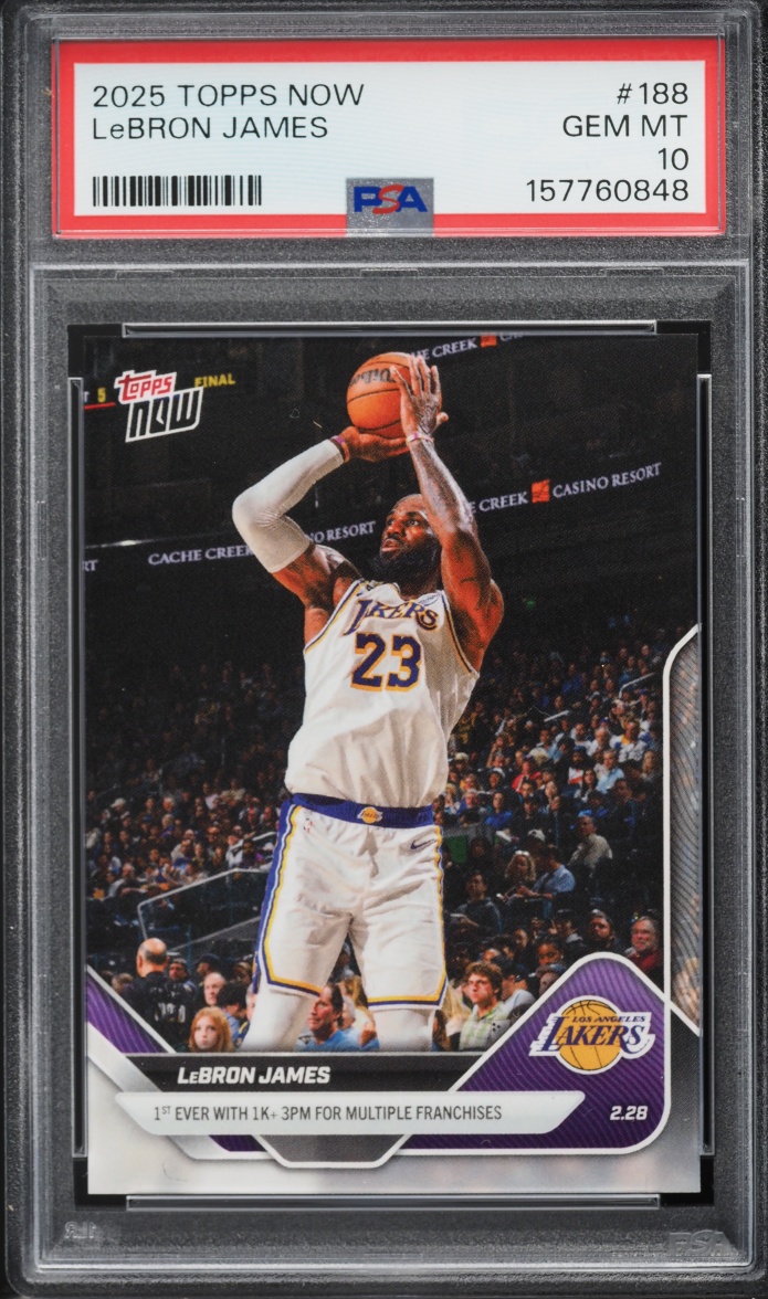 2025 Topps Now LeBron James #188 PSA 10 GEM MINT