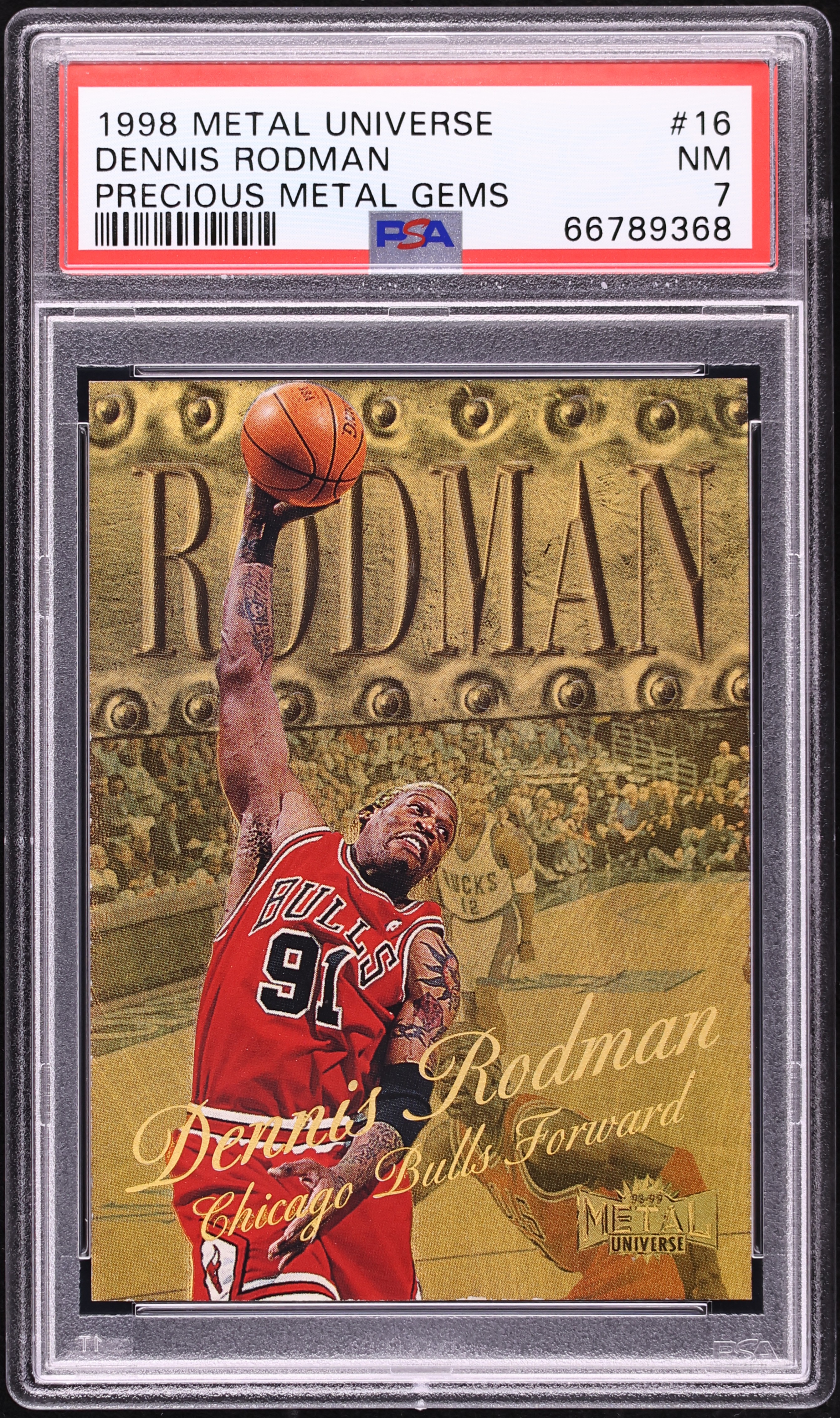 1998 Metal Universe Precious Metal Gems PMG Dennis Rodman /50 #16