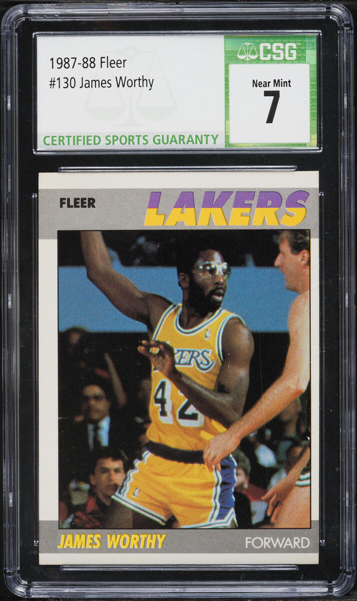 1987 Fleer Basketball James Worthy #130 CSG 7 NRMT