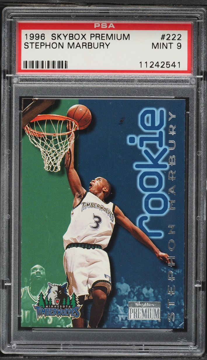1996 Skybox Premium Stephon Marbury ROOKIE #222 PSA 9 MINT