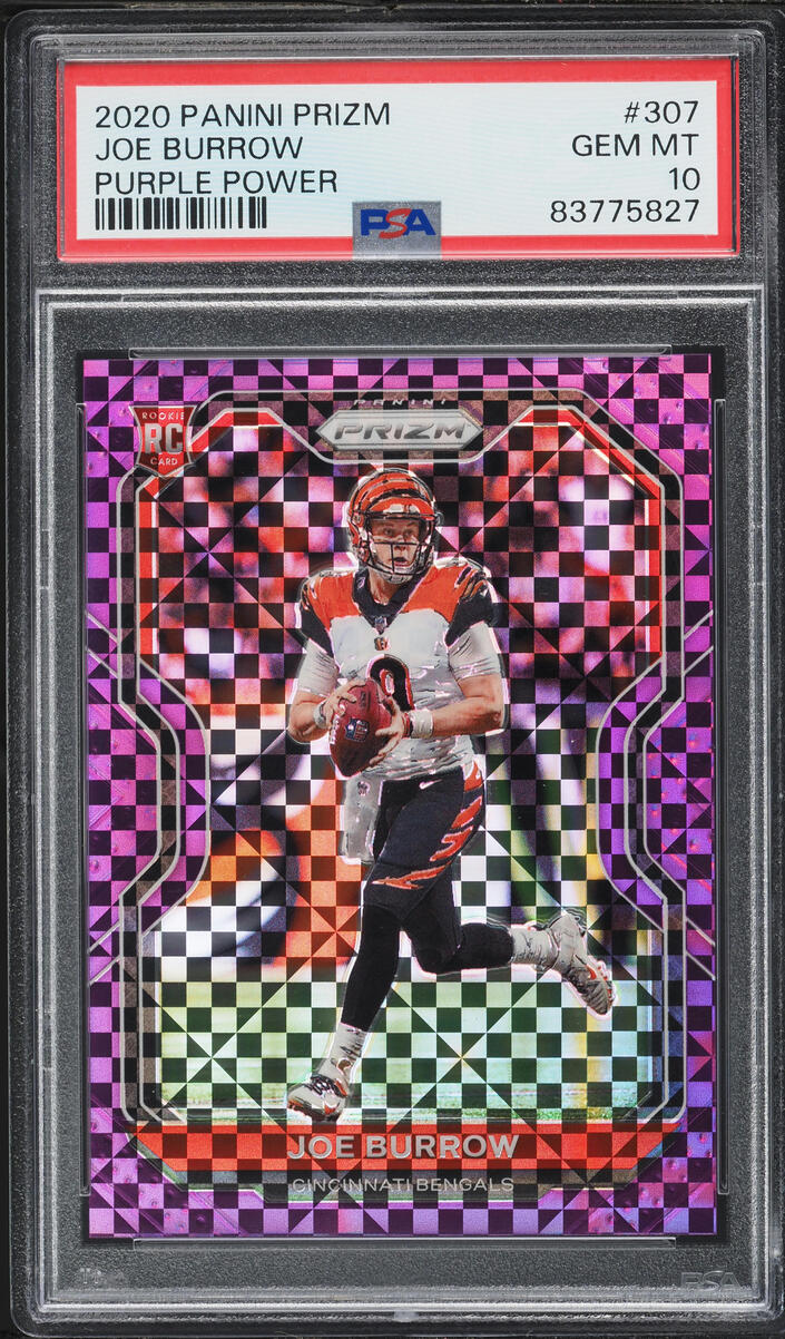 2020 Panini Prizm Purple Power Joe Burrow ROOKIE /49 #307 PSA 10 GEM MINT