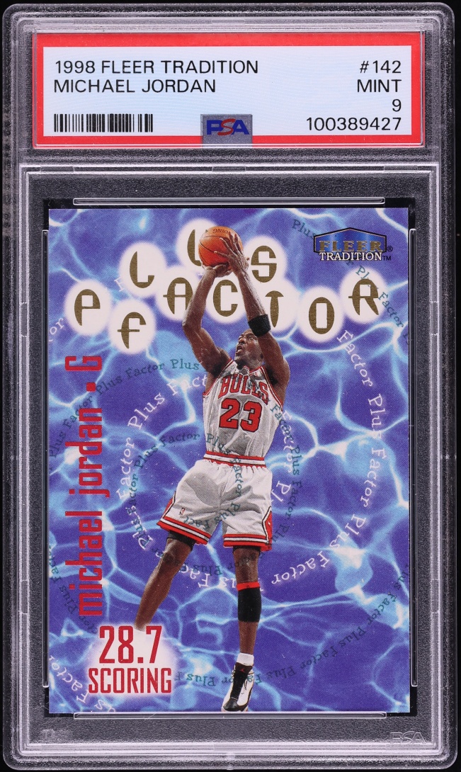 1998 Fleer Tradition Plus Factor Michael Jordan #142 PSA 9 MINT