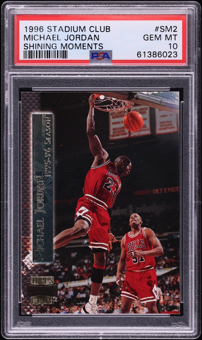 1996 Stadium Club Shining Moments Michael Jordan #SM2 PSA 10 GEM MINT