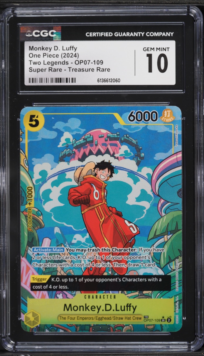 2024 One Piece Two Legends Alt Art Monkey D. Luffy #OP07-109 CGC 10 GEM MINT