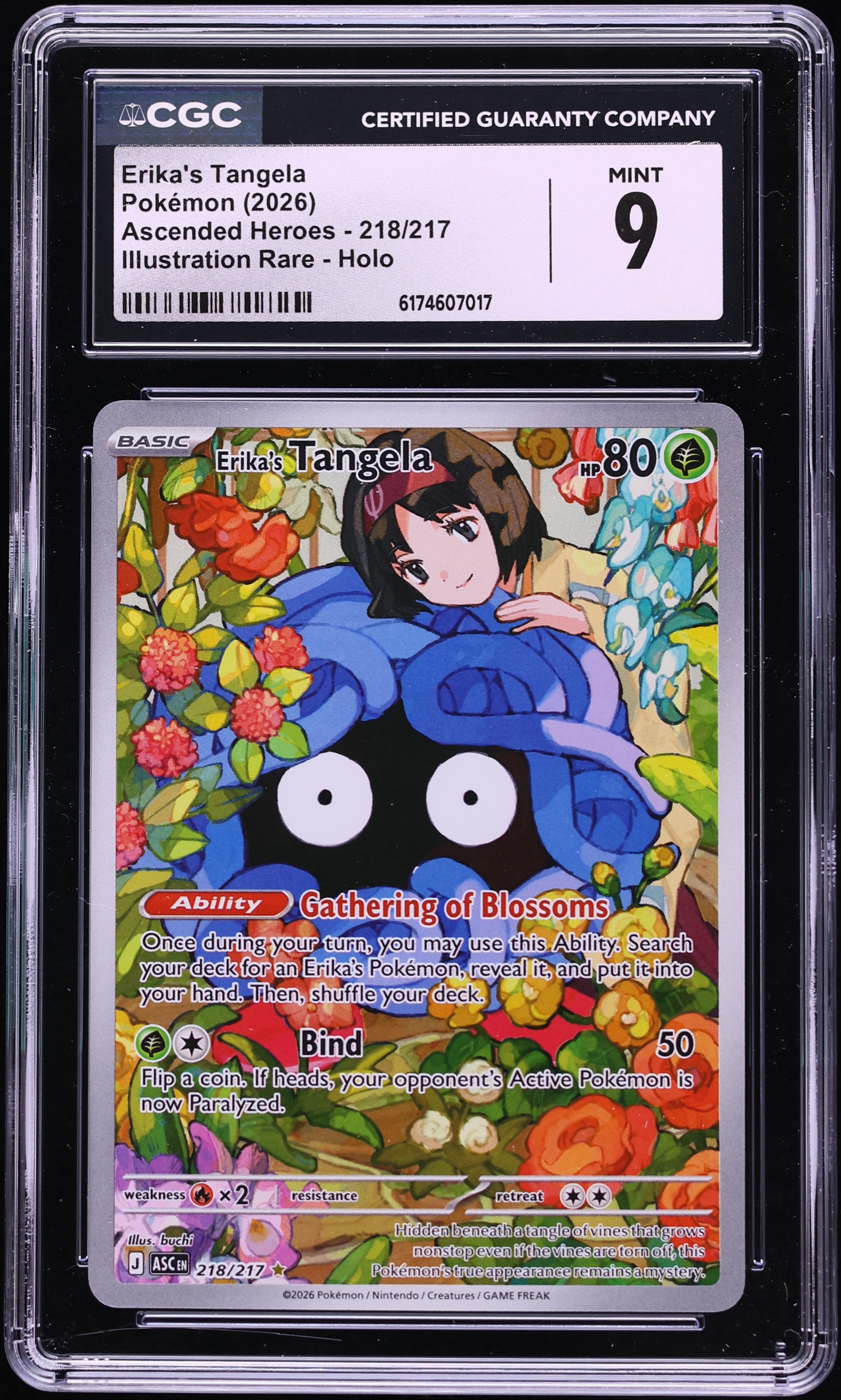 2026 Pokemon Mega Evolution Ascended Heroes IR Erika's Tangela #218 CGC 9 MINT