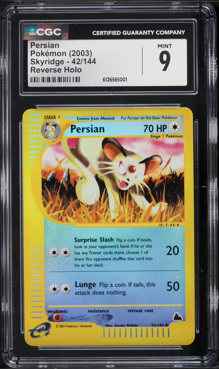 2003 Pokemon Skyridge Reverse Holo Persian #42 CGC 9 MINT