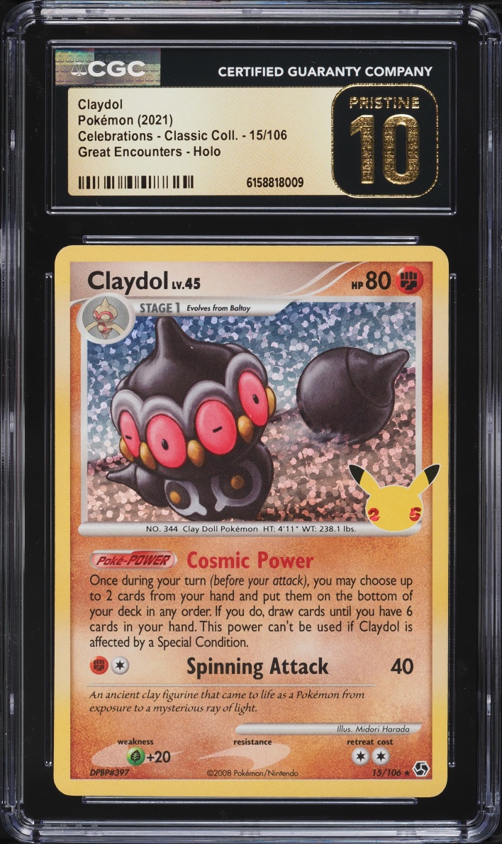 2021 Pokemon Sword & Shield Celebrations Classic Collection Holo Claydol #15 CGC 10 PRISTINE