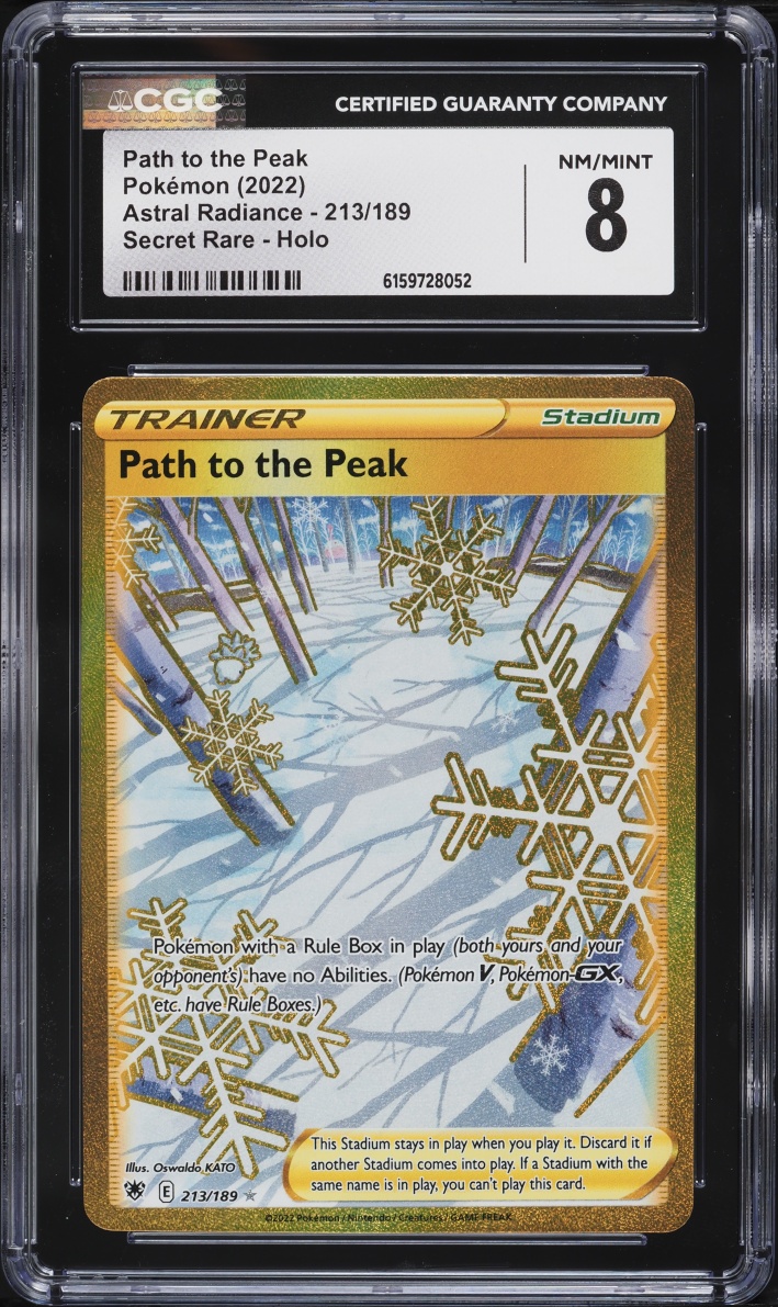 2022 Pokemon Sword & Shield Astral Radiance Gold Rare Path To The Peak #213 CGC 8 NM-MT