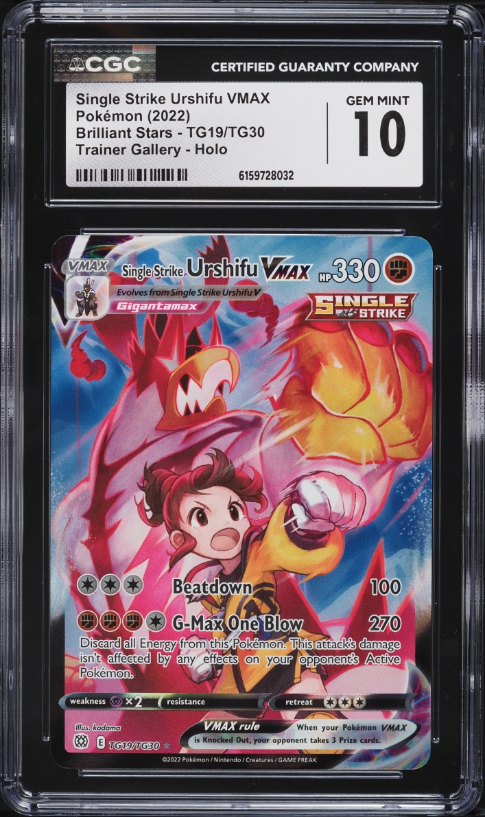 2022 Pokemon Sword & Shield Brilliant Stars CHR Single Strike Urshifu VMAX #TG19 CGC 10