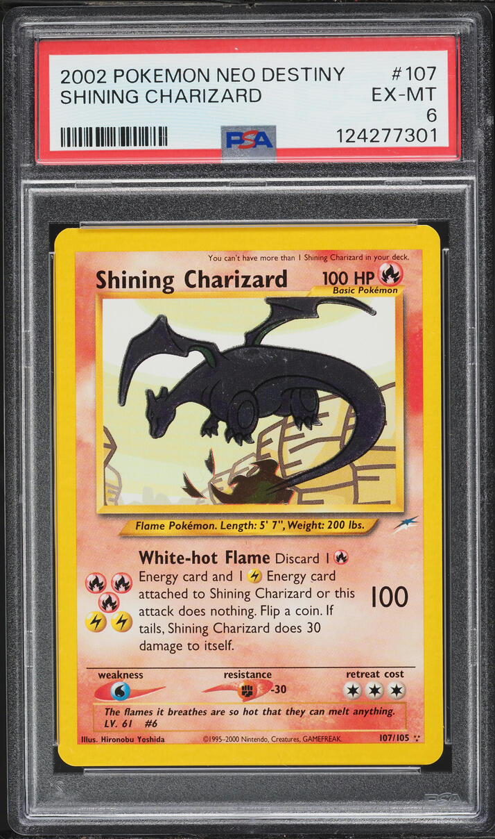 2002 Pokemon Neo Destiny Shining Charizard #107 PSA 6 EXMT