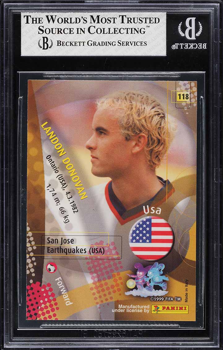 2002 Panini World Cup Landon Donovan ROOKIE #118 BGS 7.5 NRMT+