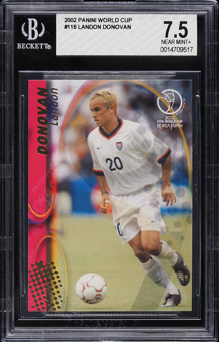 2002 Panini World Cup Landon Donovan ROOKIE #118 BGS 7.5 NRMT+
