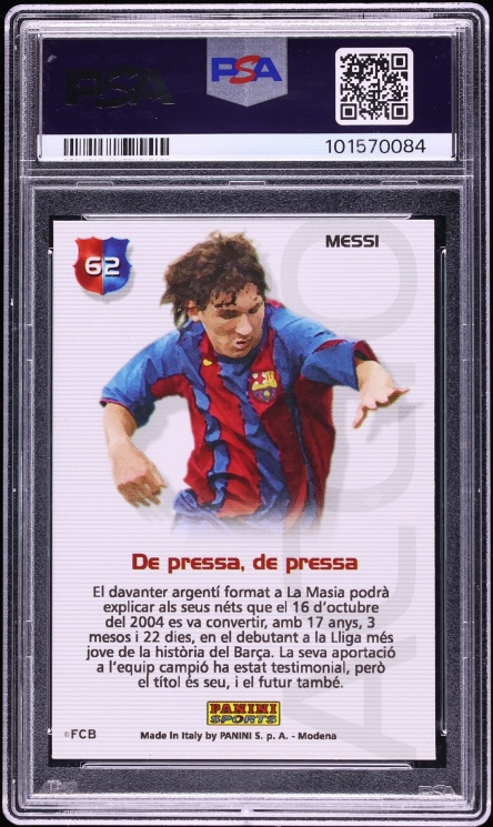 2004 Panini Sports Megacracks Barca Campio Lionel Messi ROOKIE #62 PSA 4 VGEX - Photo 2