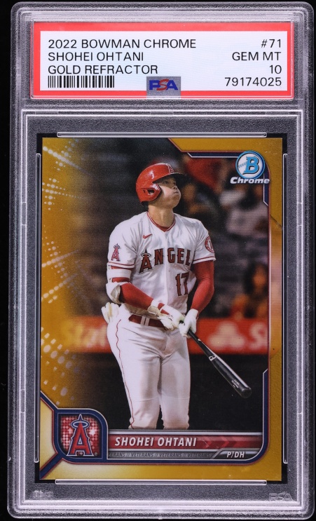 2022 Bowman Chrome Gold Refractor Shohei Ohtani /50 #71 PSA 10 GEM MINT - Photo 1