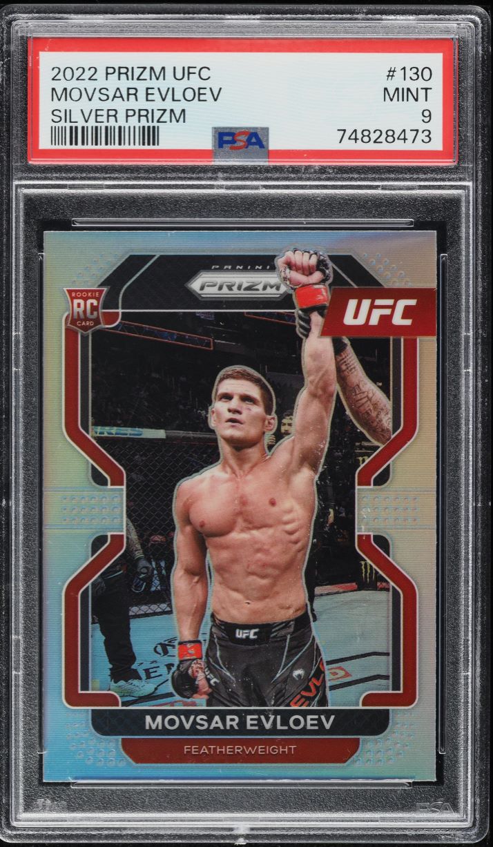 2022 Panini Prizm UFC Silver Movsar Evloev #130 PSA 9 MINT