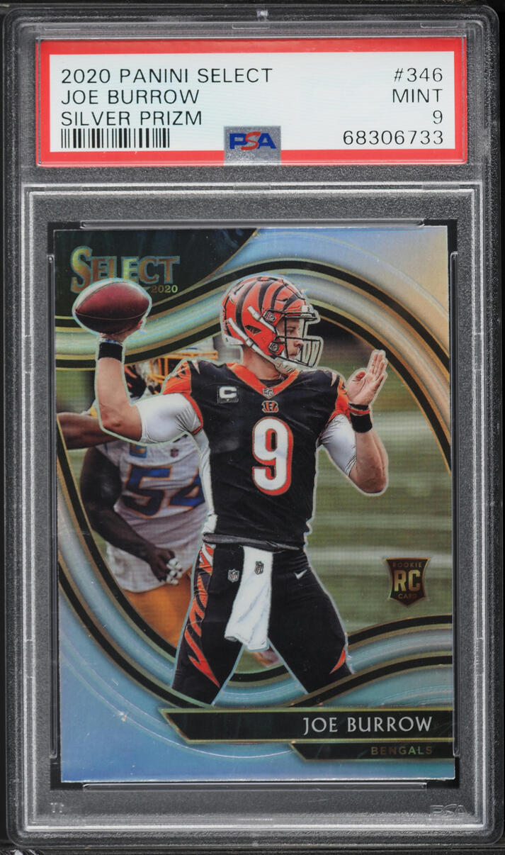 2020 Select Field Level Silver Prizm Joe Burrow ROOKIE #346 PSA 9 MINT