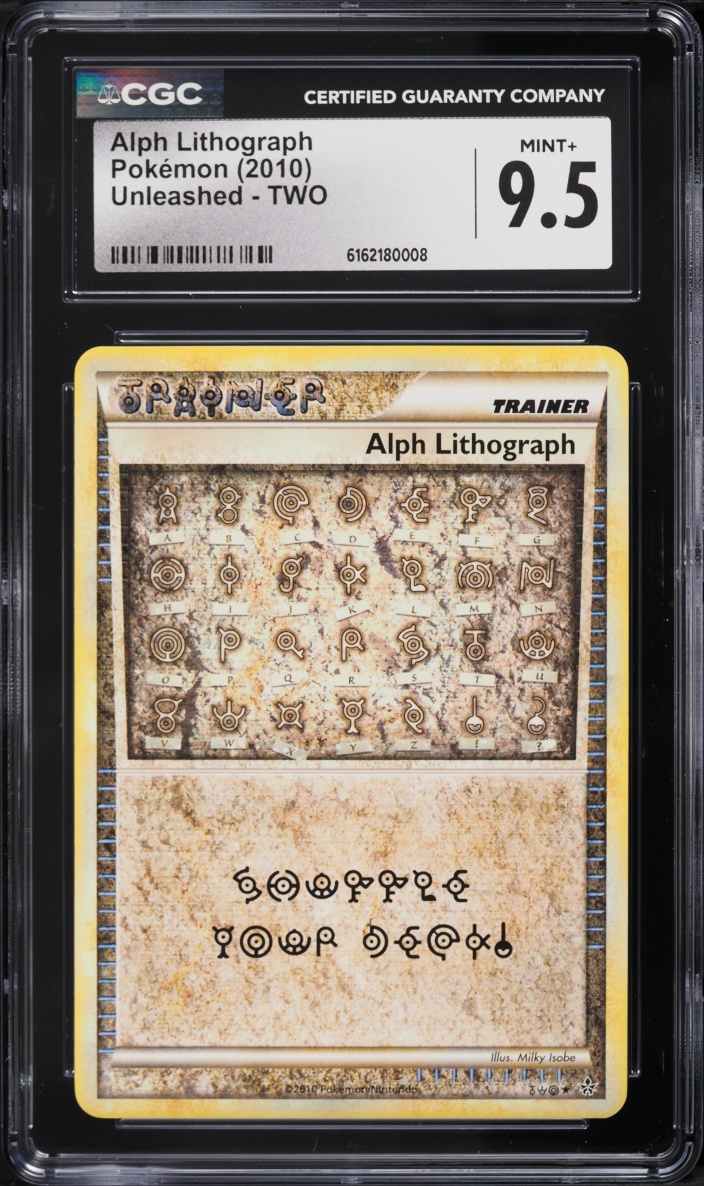 2010 Pokemon HeartGold & SoulSilver Unleashed Alph Lithograph #TWO CGC 9.5 MINT+