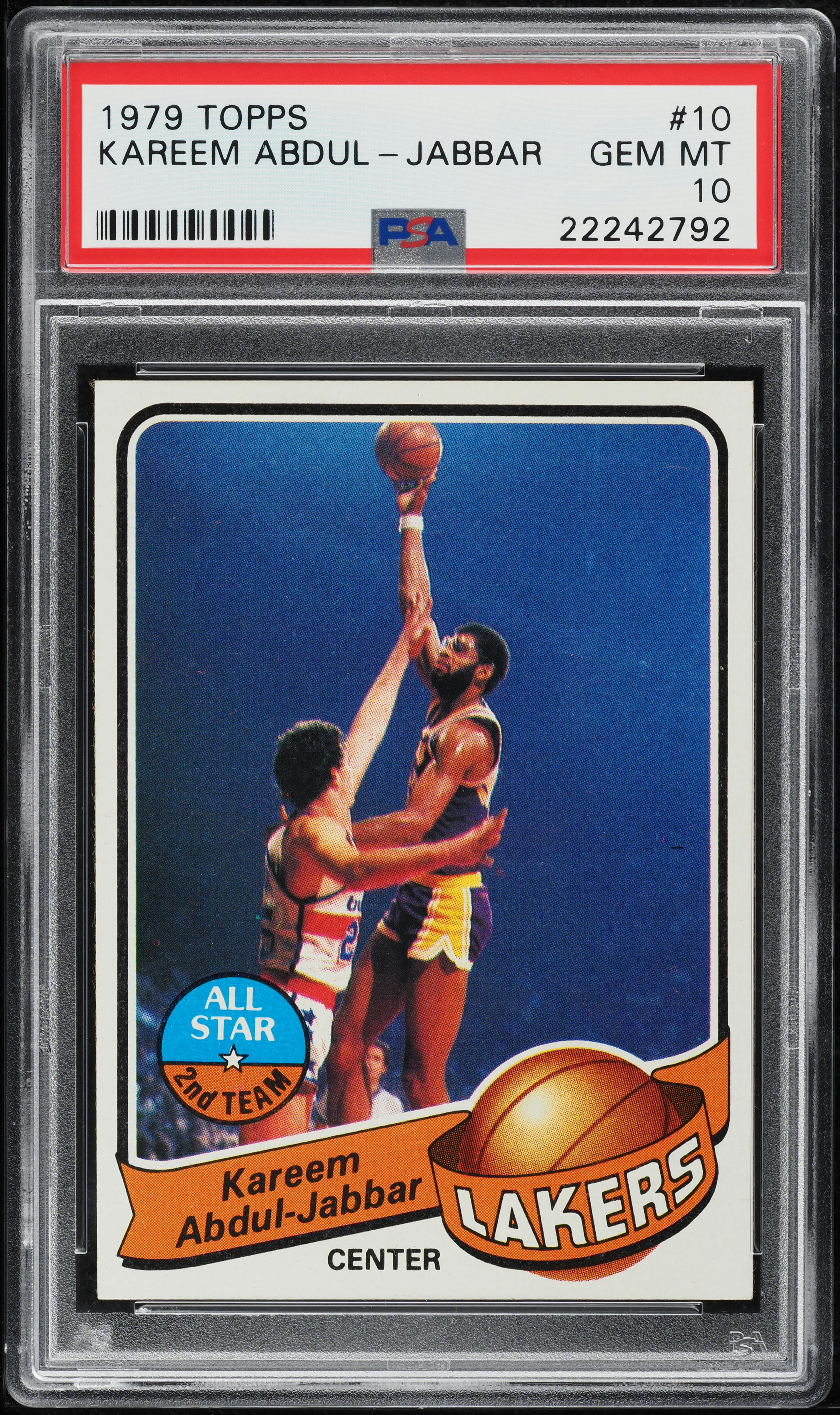 1979 Topps Basketball Kareem Abdul-Jabbar #10 PSA 10 GEM MINT