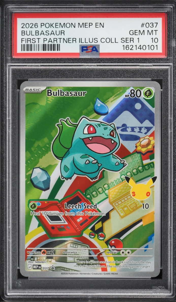 2026 Pokemon Mega Evolution Promo First Partner Illustration Collection S1 Bulbasaur #37 PSA 10
