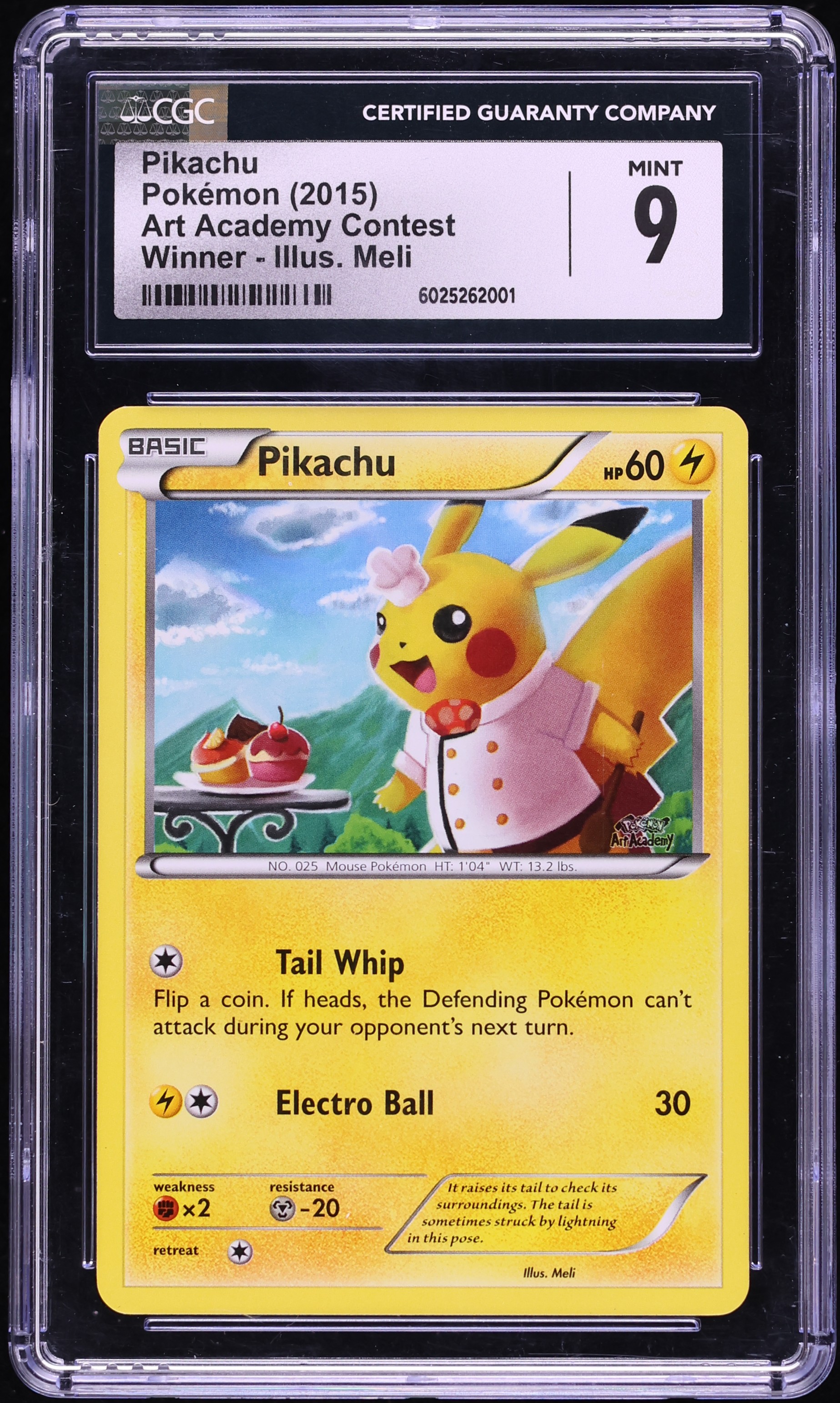 2015 Pokemon XY Art Academy Contest Winner Pikachu CGC 9 MINT