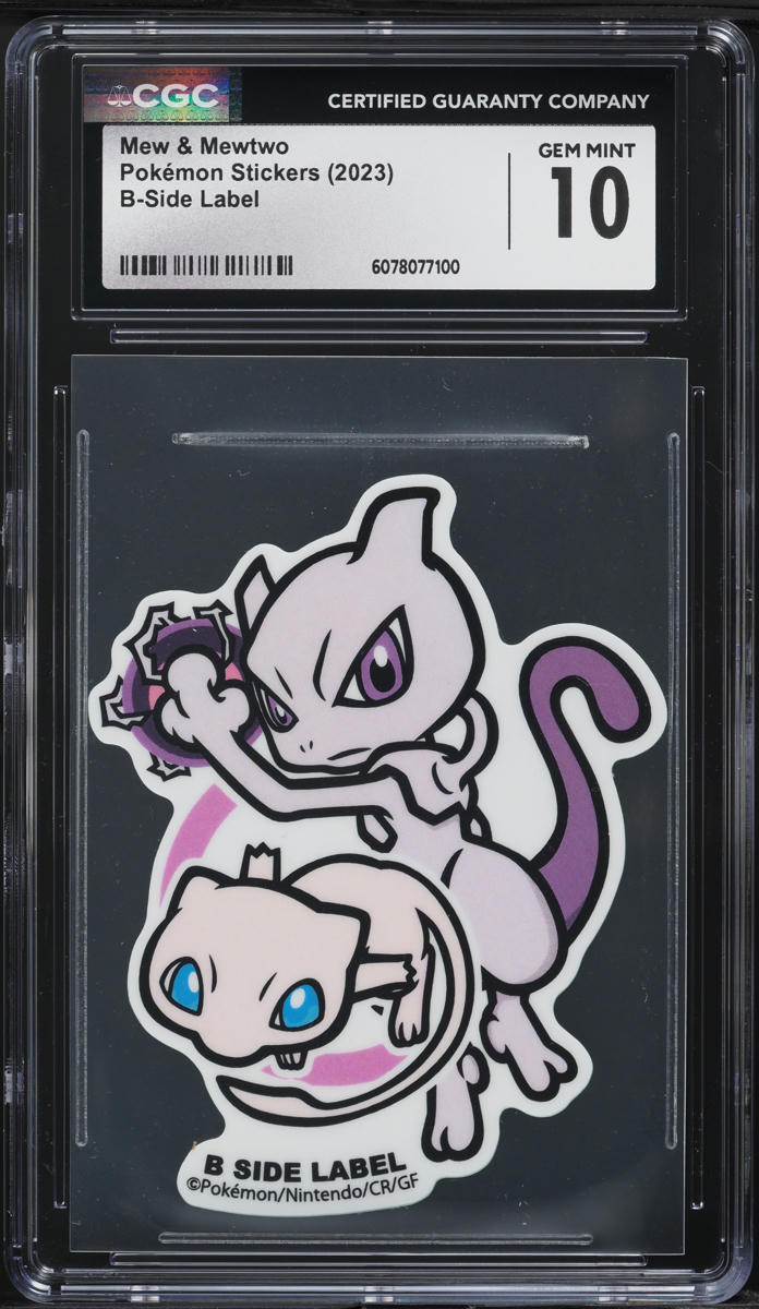 2023 Pokemon Stickers B-Side Label Mew & Mewtwo CGC 10 GEM MINT on ...