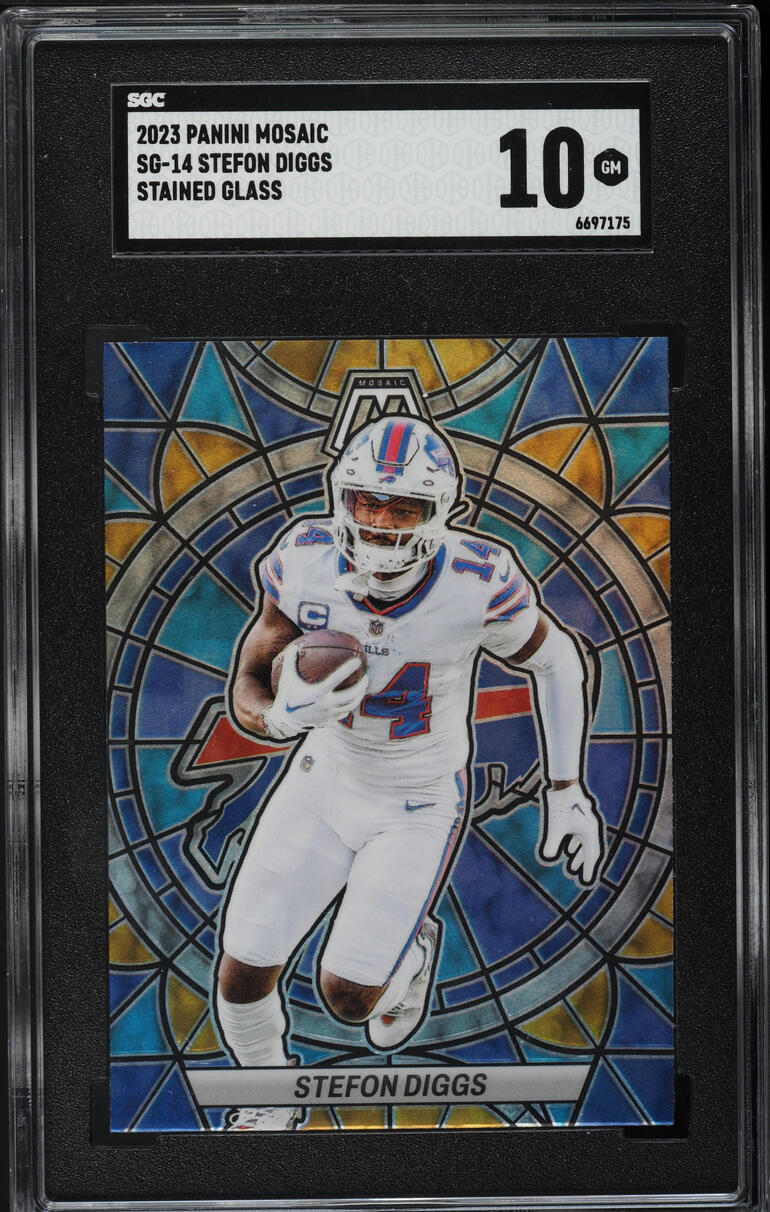 2023 Panini Mosaic Stained Glass Stefon Diggs #SG-14 SGC 10 GEM MINT