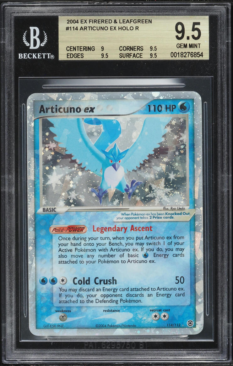 2004 Pokemon EX Fire Red & Leaf Green Holo Articuno Ex #114 BGS 9.5 GEM MINT