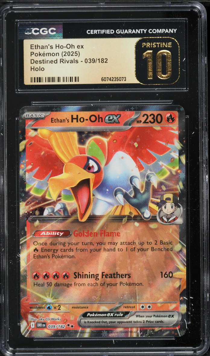 2025 Pokemon Scarlet & Violet Destined Rivals Holo Ethan's Ho-Oh ex #39 CGC 10 PRISTINE