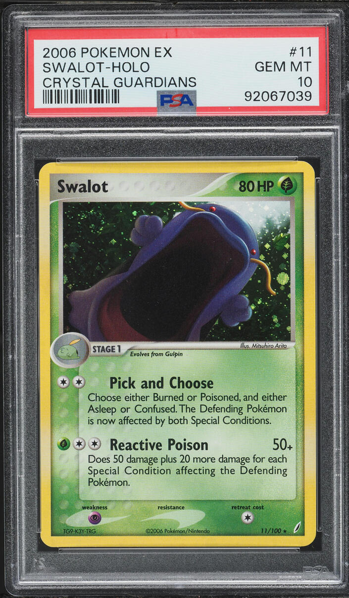 2006 Pokemon EX Crystal Guardians Holo Swalot #11 PSA 10 GEM MINT