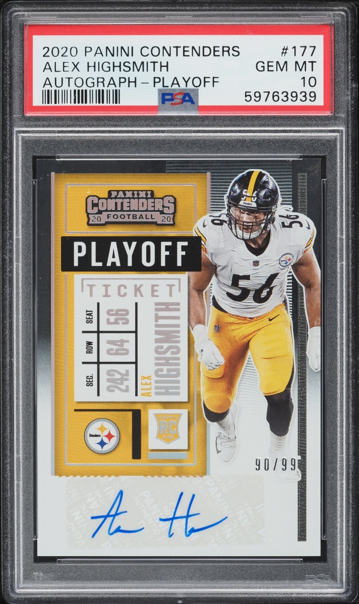 2020 Panini Contenders Playoff Alex Highsmith ROOKIE AUTO /99 #177 PSA 10 GEM MINT