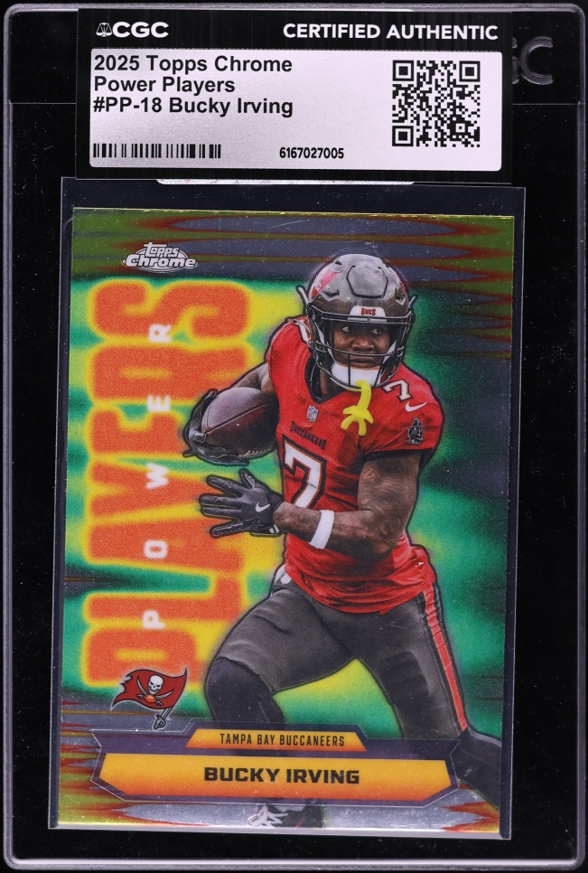 2025 Topps Chrome Power Players Bucky Irving #PP-18 CGC AUTH