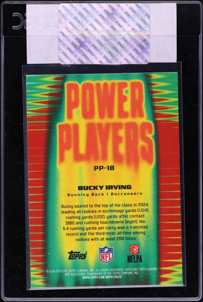 2025 Topps Chrome Power Players Bucky Irving #PP-18 CGC AUTH