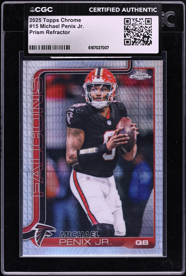 2025 Topps Chrome Prism Refractor Michael Penix Jr. #15 CGC AUTH