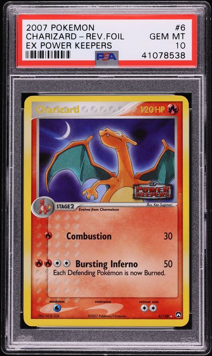 2007 Pokemon EX Power Keepers Reverse Holo Charizard #6 PSA 10 GEM MINT