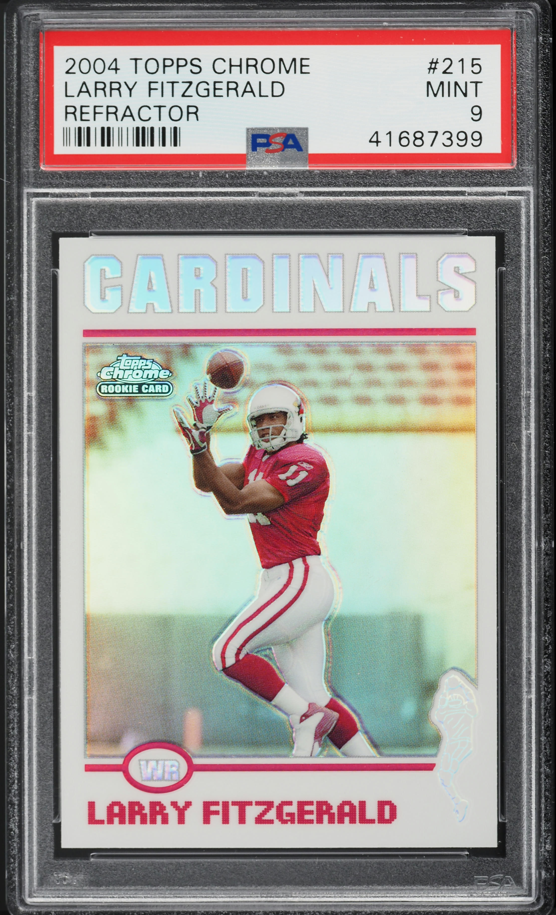 2004 Topps Chrome Refractor Larry Fitzgerald ROOKIE #215 PSA 9 MINT