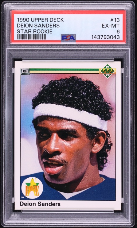 1990 Upper Deck Deion Sanders ROOKIE #13 PSA 6 EXMT