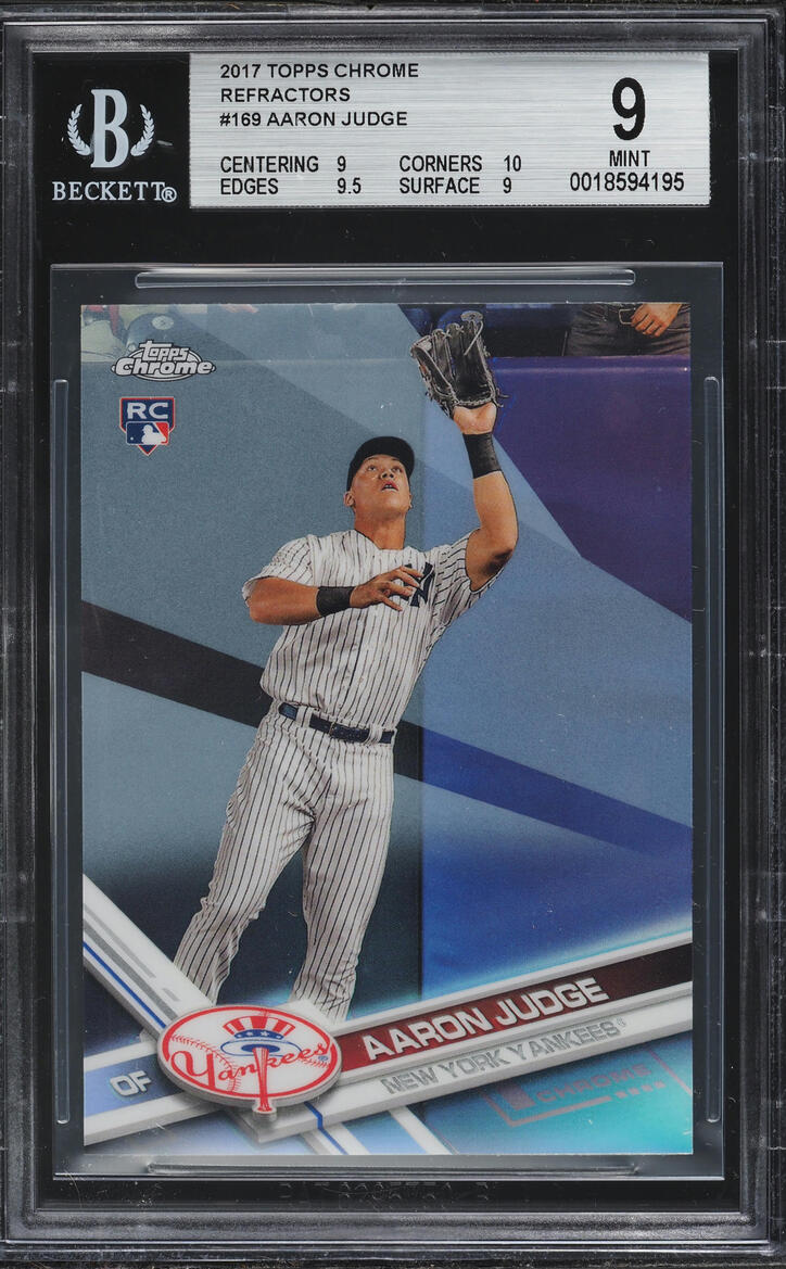 2017 Topps Chrome Refractor Aaron Judge ROOKIE #169 BGS 9 MINT