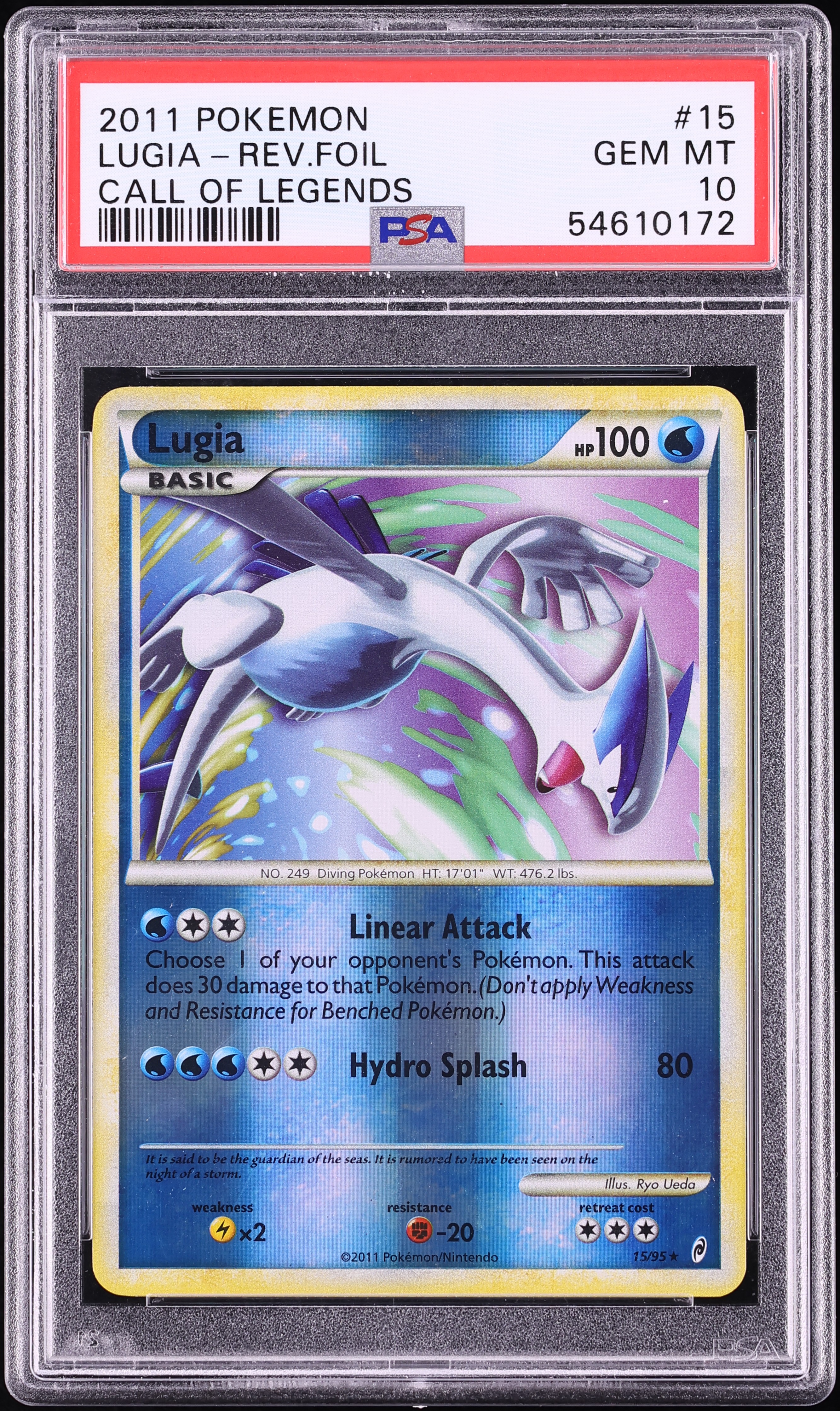 2011 Pokemon Call Of Legends Reverse Holo Lugia #15 PSA 10 GEM MINT