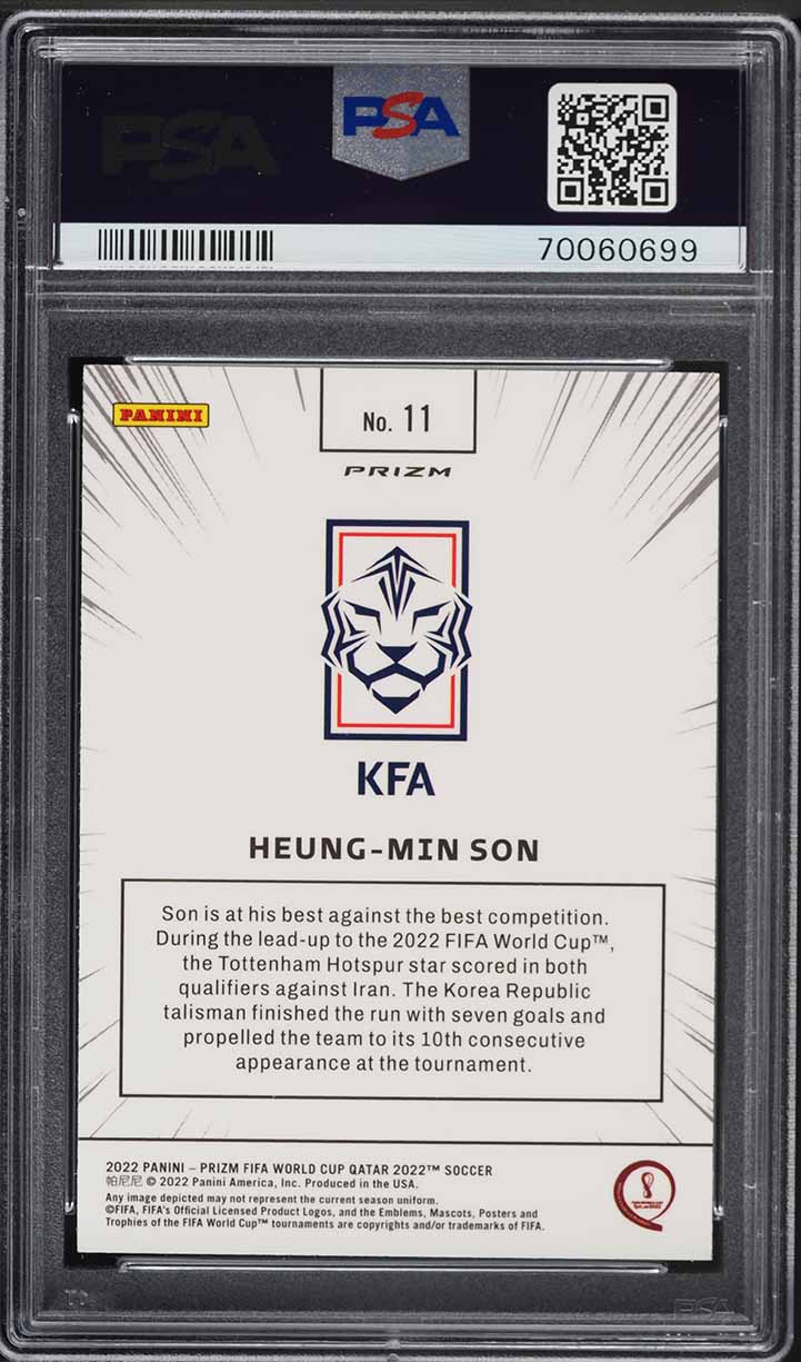 2022 Panini Prizm World Cup Qatar Manga Heung-Min Son #11 PSA 8 NM-MT