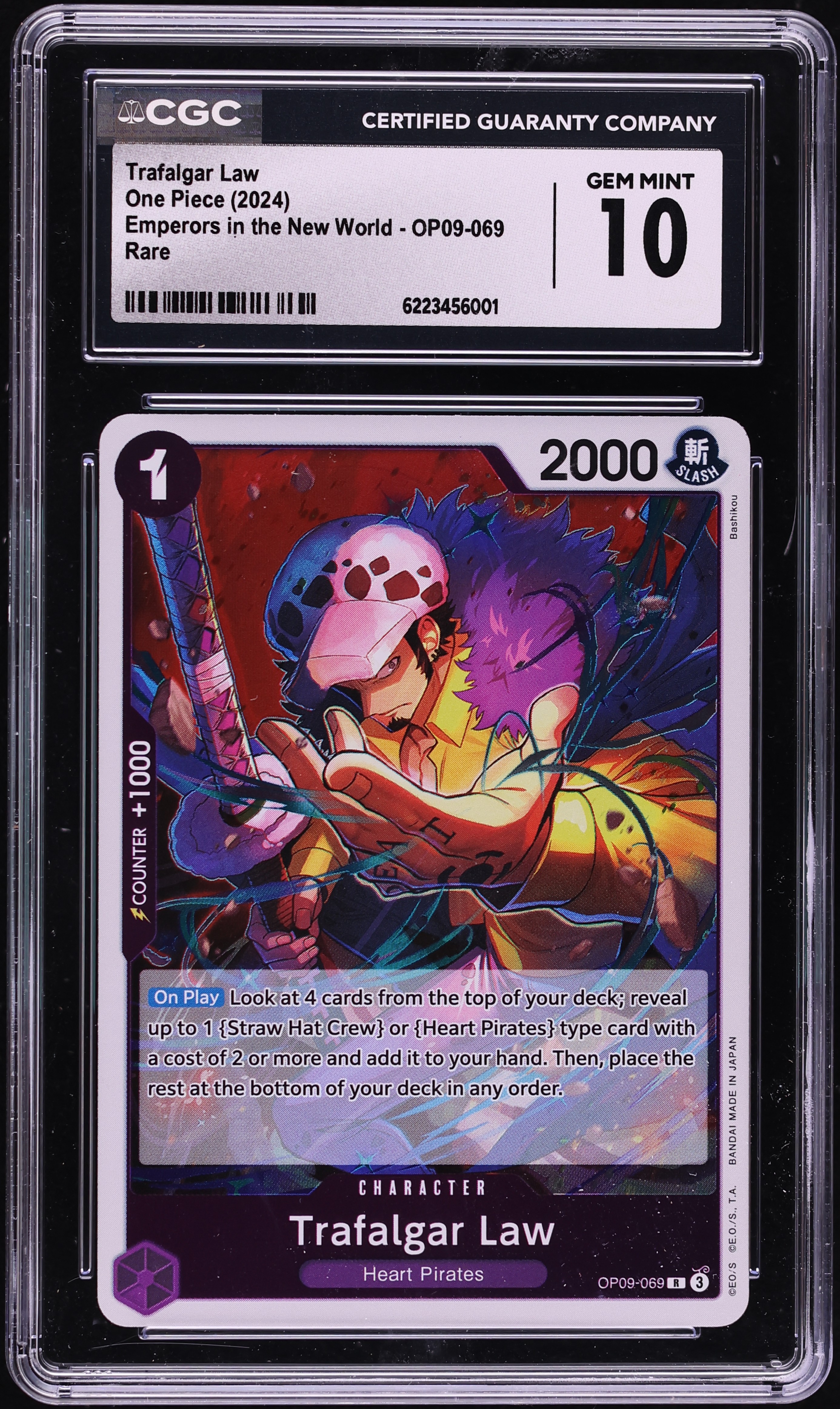 2024 One Piece Emperors In The New World Trafalgar Law #OP09-069 CGC 10 GEM MINT