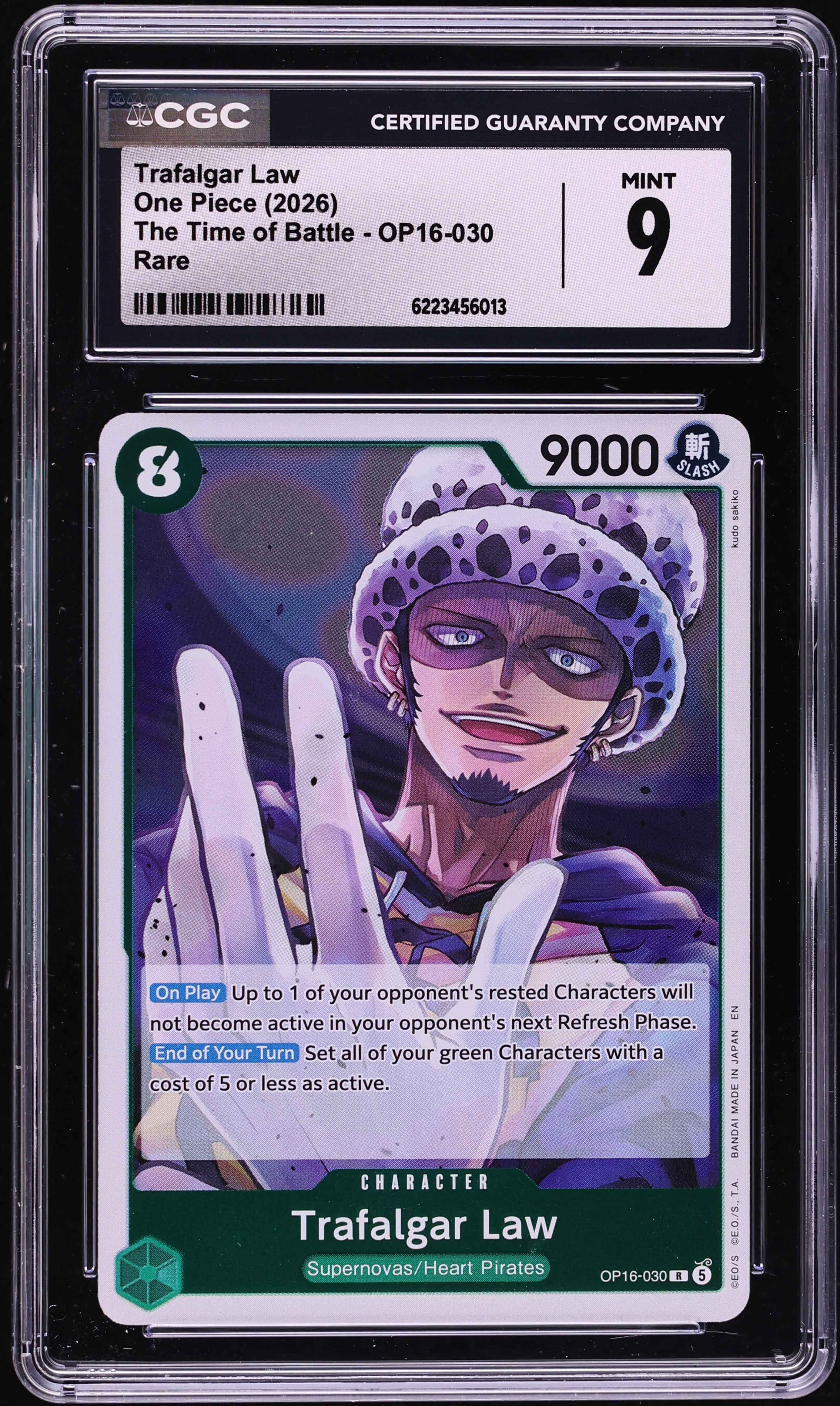 2026 One Piece The Time Of Battle Trafalgar Law #OP16-030 CGC 9 MINT