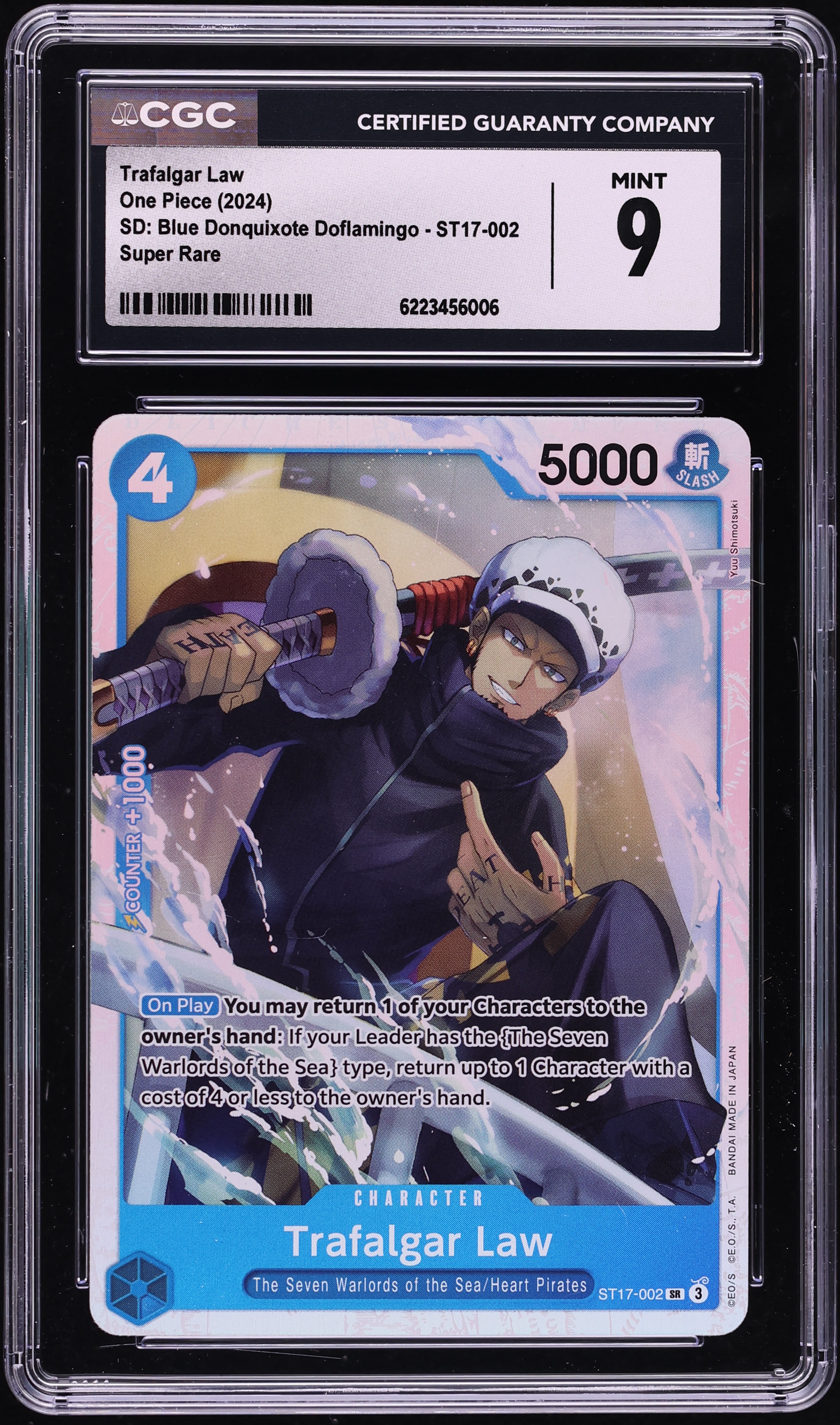 2024 One Piece Starter Deck: Blue Donquixote Doflamingo SR Trafalgar Law #ST17-002 CGC 9 MINT