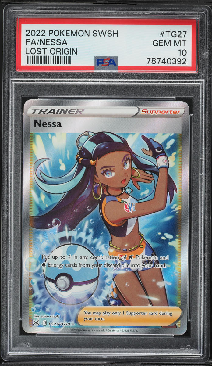 2022 Pokemon Sword & Shield Lost Origin Full Art Nessa #TG27 PSA 10 GEM MINT