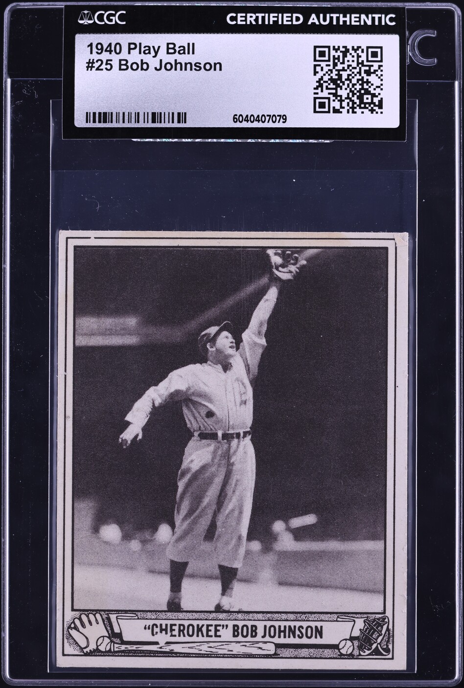 1940 Play Ball Bob Johnson #25 CGC AUTH