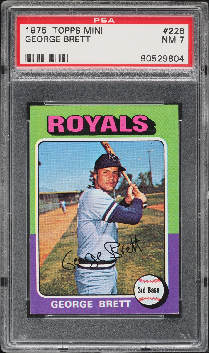 1975 Topps Mini George Brett ROOKIE #228 PSA 7 NRMT on Fanatics Collect