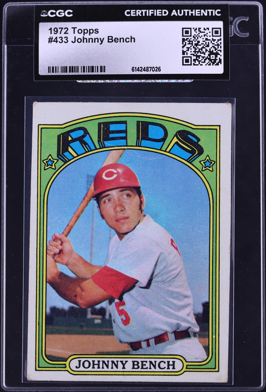 1972 Topps Johnny Bench #433 CGC AUTH