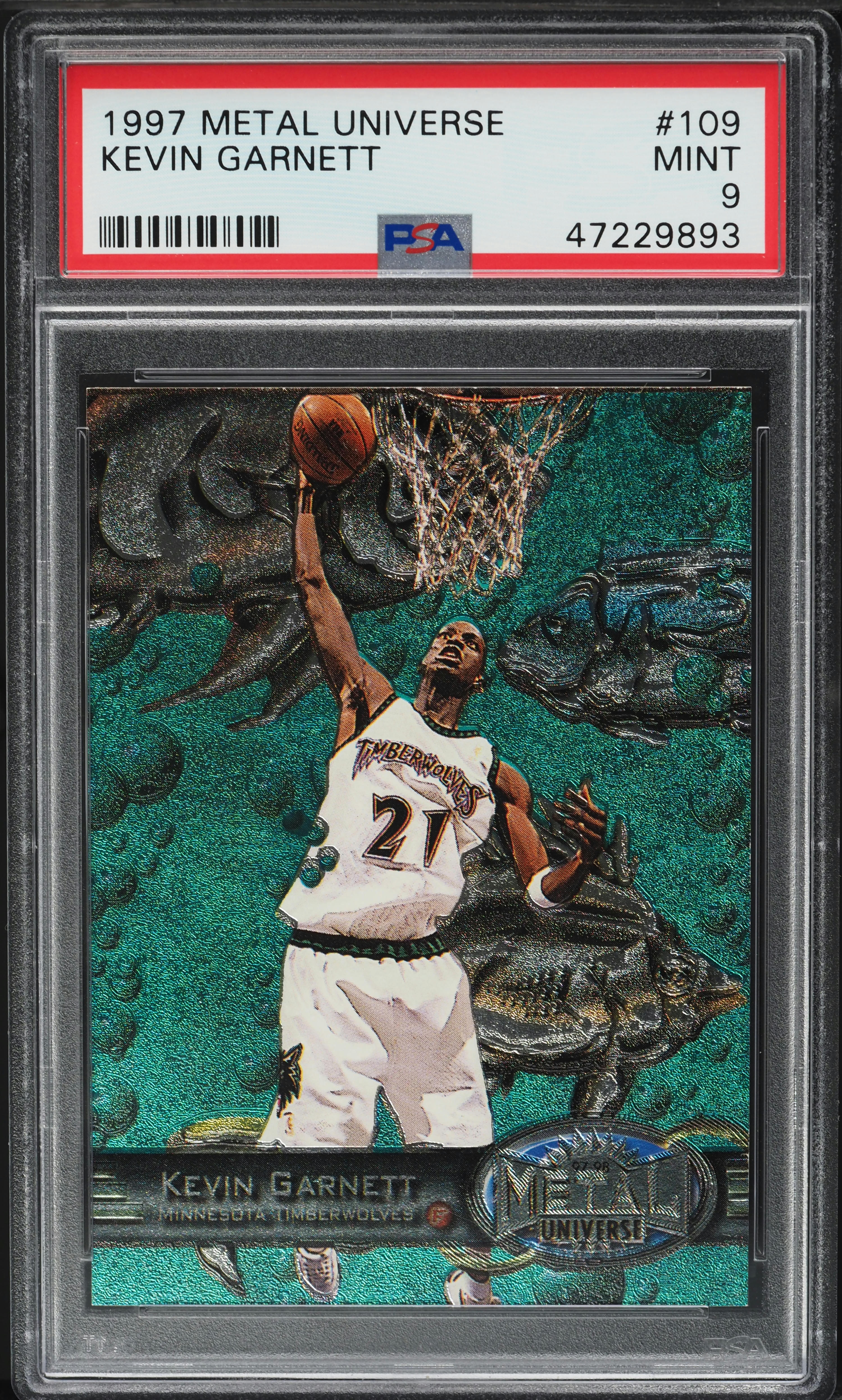 1997 Metal Universe Kevin Garnett #109 PSA 9 MINT on Fanatics Collect