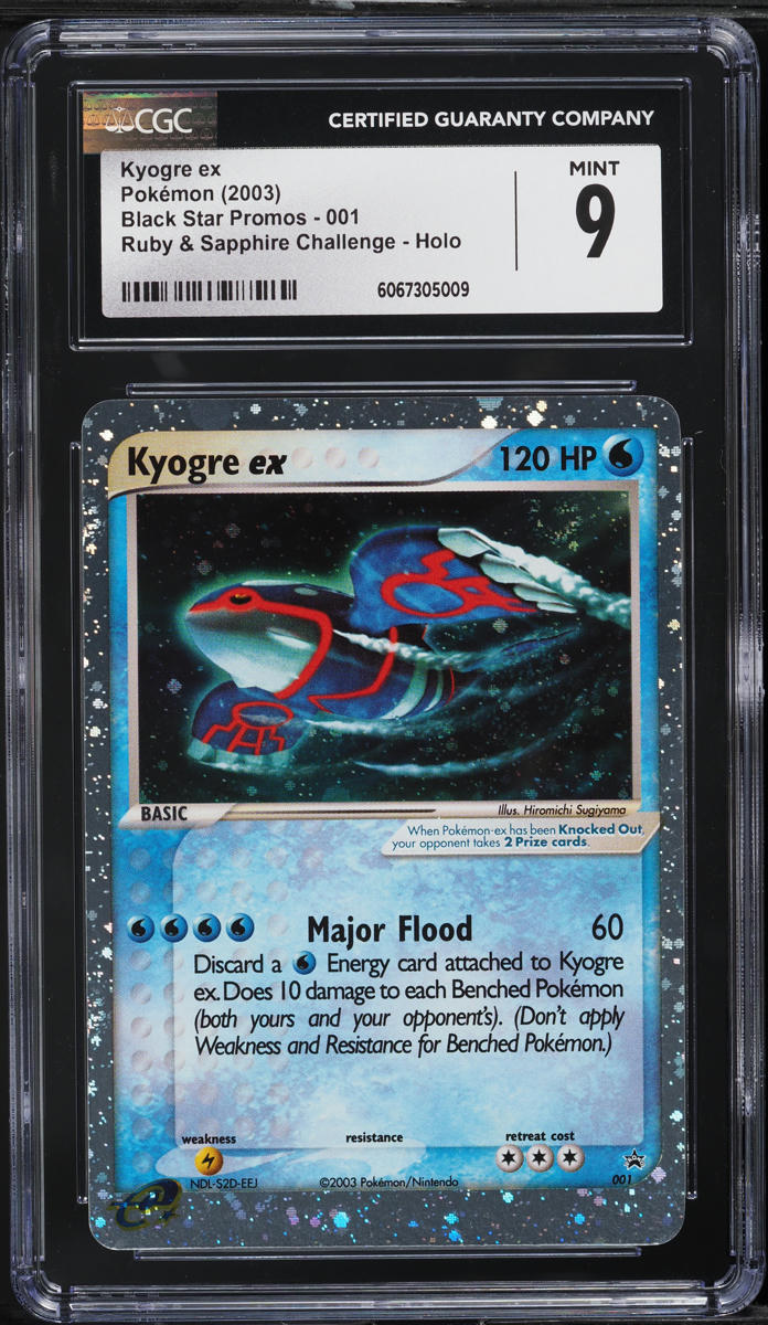 2003 Pokemon Black Star Promo Ruby & Sapphire Challenge Holo Kyogre ex CGC 9 MINT