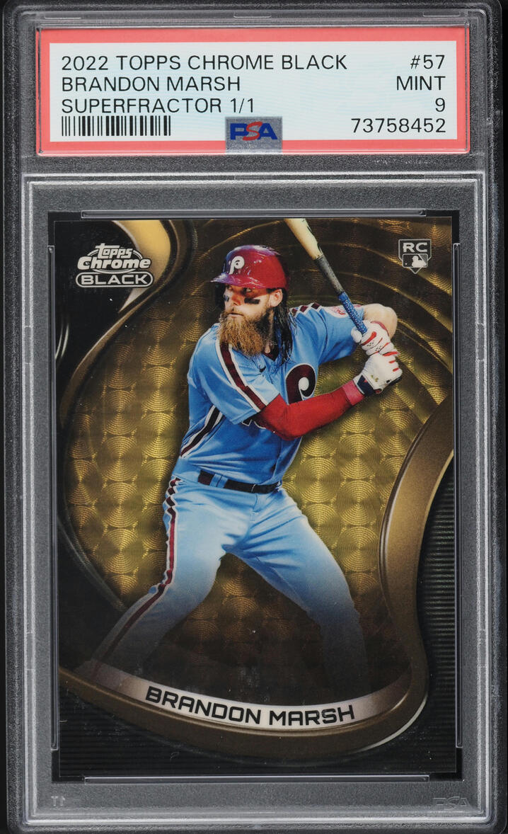 2022 Topps Chrome Black Superfractor Brandon Marsh ROOKIE 1/1 #57 PSA 9 MINT