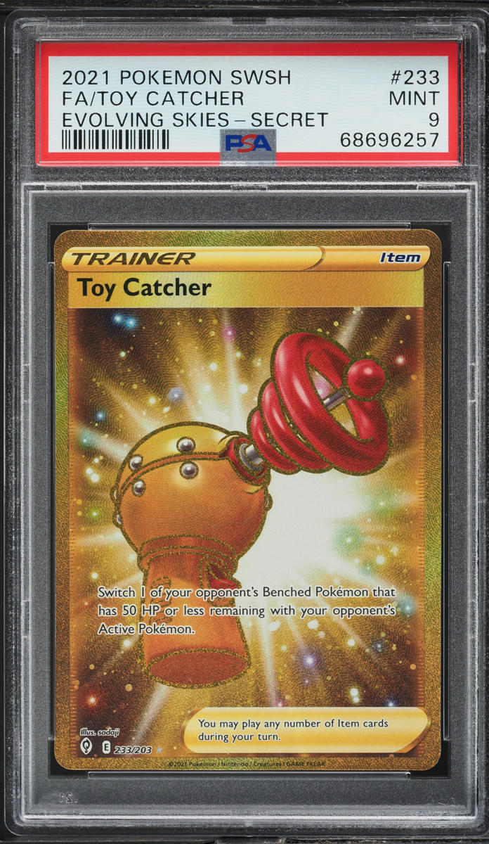 2021 Pokemon SWSH Evolving Skies Hyper Rare Toy Catcher #233 PSA 9 MINT